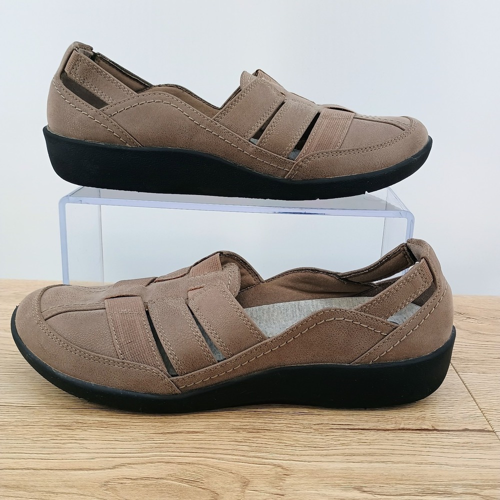 Clarks Cloudsteppers Sillian Paz Womens 8 M Bronze Metallic Comfort Loafer Shoes